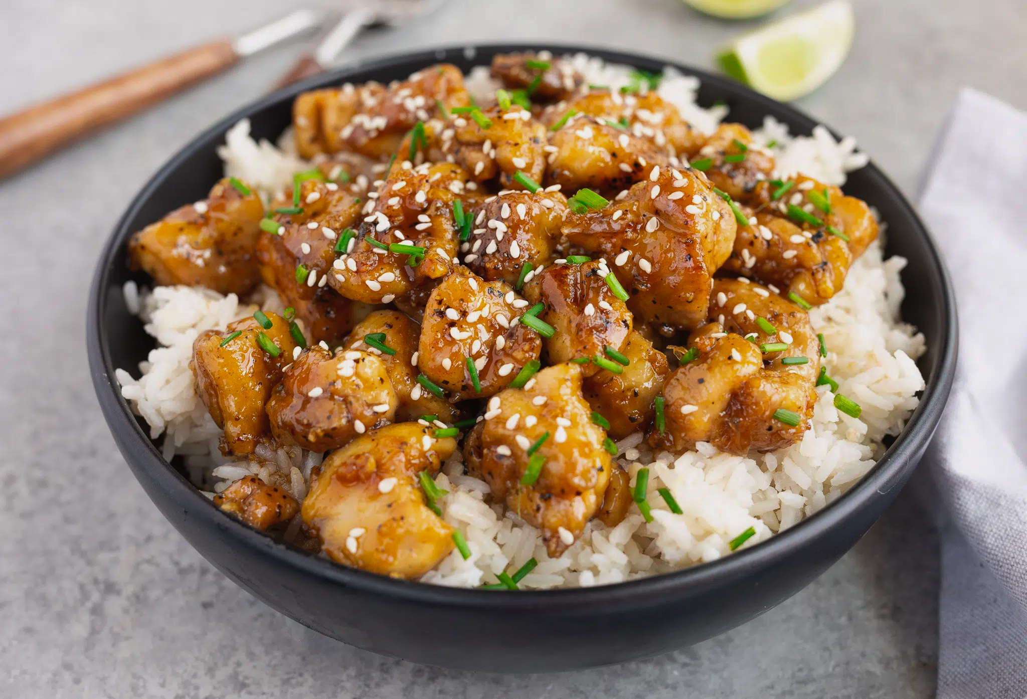 High-Protein Honey Garlic Chicken Rice Bowl Meal Prep